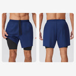 Men's Solid Color Anti-Exposure Liner & Breathable Running Activewear Shorts