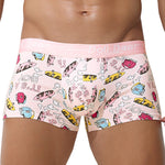 4 Pack Men's Cartoon Cotton Anti-Bacterial Boxer Briefs