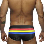Men's 4-Way Stretch Perfect Fit Colorful Striped Swim Briefs