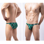 Men's Rhombus Check Pattern Pouch Briefs