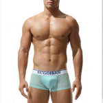 Men's Sexy Transparent Striped Trunks