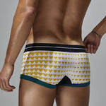 2 Pack Men's Low Rise Sexy Heart U-Shaped Pouch Boxer Briefs
