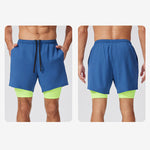 Men's Solid Color Anti-Exposure Liner & Breathable Running Activewear Shorts
