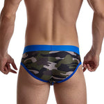 2 Pack Men's Sexy Sheer Camouflage Print Mesh Low-Rise Breathable & Quick-Dry Briefs