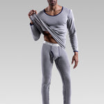 Fleece Lined Men's Thermal Underwear With Support Pouch