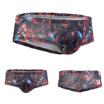 Men's Sexy Botanical Printed Mesh Underwear