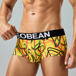 2 Pack Men's Comfortable Breathable Messy Lines Polyester Boxer Briefs