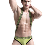Men's Sexy Mesh U-convex Large Pouch Breathable Vest One-piece Suspender T-back
