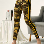 Men's Camouflage Cotton Long Johns with Side Stripes
