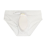 Men's Padded Solid Drawstring Swimsuit Bikini Briefs