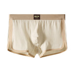 4 Pack Men's Solid Textured Minimalist Mid-Rise Breathable Boxer Briefs