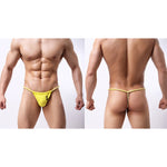 4 Pack Men's Low Rise Sexy Letter Embroidery Lace-Up Thongs