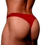 2-pack Men's Ribbed Low-rise Solid Color Thong