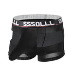 3 Pack Men's Mid-Rise Ice Silk Hollow-Out Trunks