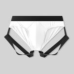 2 Pack Men's Sexy Briefs with Elastic Leg Straps and Contoured Pouch