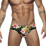 Men’s Floral Print Swim Briefs With Removable Pad