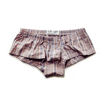 Mens Plaid Front Pouch Boxer Shorts