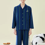 Ultra-Soft Cotton Thin Long-Sleeve Striped Lightweight Luxury Soft Pajama Sets