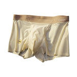 3 Pack Men's Mulberry Silk 10A Antibacterial Ice Feel Satin Light Luxury Trunks