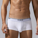 2 Pack Men's Cotton-Spandex Blend Solid Color Elastic Breathable Trunks
