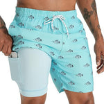 Men's Quick-Dry Digital Print Double-Layer Board Shorts
