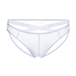 2 Pack Men's Sheer Ultra-Thin Silky Bikini with Cross Waistband