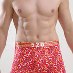 Men's Ice Silk Sexy Breathable Printed Boxers Briefs