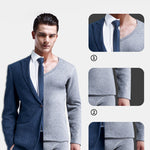 V-Neck Thermal Underwear With Fleece Lined