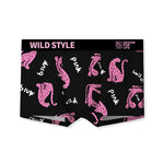 4 Pack Men's Ice Silk Pink Leopard Print Anti-Chafing Stretch Fit Trunks