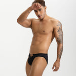 2 Pack Men's U-Pouch Design Metal-Clasp Thin Briefs
