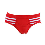 3 Pack Men's Mid-Rise Cotton Striped Briefs