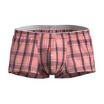 2 Pack Men's Cotton Plaid Boxers with 3D U-Pouch and Button Fly