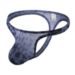 4 Pack Leopard Print See-through Mesh Thongs