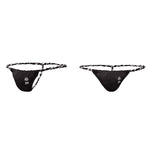 4 Pack Men's Low Rise Sexy Letter Embroidery Lace-Up Thongs