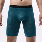 3 Pack Men’s Anti-chafing Mesh Long Boxer Briefs