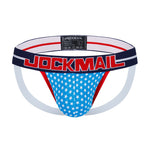2 Pack Men's Sexy Star Print Low-Rise Breathable Comfort Trendy Briefs & Jockstrap