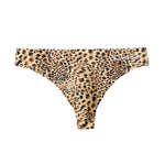 4 Pack Men's Seamless Leopard Print Low-Rise & Quick-Dry Thongs