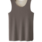 Men's Thermal Silk-Wool Sleeveless Vest - Solid Color Seamless Base Layer