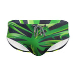 Men's Green Leaf Print Beach Bikini