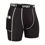 4 Pack Men's Workout Side Pocket Breathable Mid-Length Training Stretch Boxers Briefs