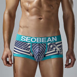 2 Pack Men's Statue of Liberty Print Comfortable and Breathable Trunks