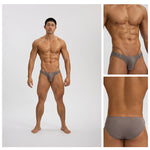 2 Pack Men's Solid Color Low Rise Sweat-Absorbent Large U-Shaped Small Pocket Briefs