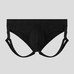2 Pack Men's Low-Rise Support Pouch Briefs with Anti-Slip Thigh Straps