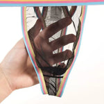 3 Pack Men's Mesh Sheer Support Pouch Strings with Cooling Comfort & Color Waistband