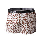 4-Pack Men's Leopard Print Mid-Rise Breathable Trunks