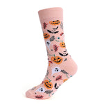 4 Pairs Pumpkin Personality Skeleton Cartoon Trendy Cotton Crew Socks