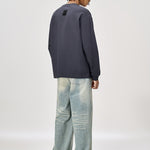 Versatile Long-Sleeve Crewneck Sweatshirt with Small Neckline