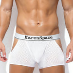 2 Pack Men's Low-Rise Side Vent & Cut-Out Design Breathable Mesh Trunks