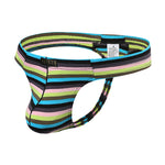 3 Pack Men's Low Rise Breathable Rainbow Sports Striped Thongs