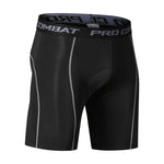 2 Pack Men's Moisture-Wicking Mesh Breathable Shock-Absorbing Riding Activewear Tights